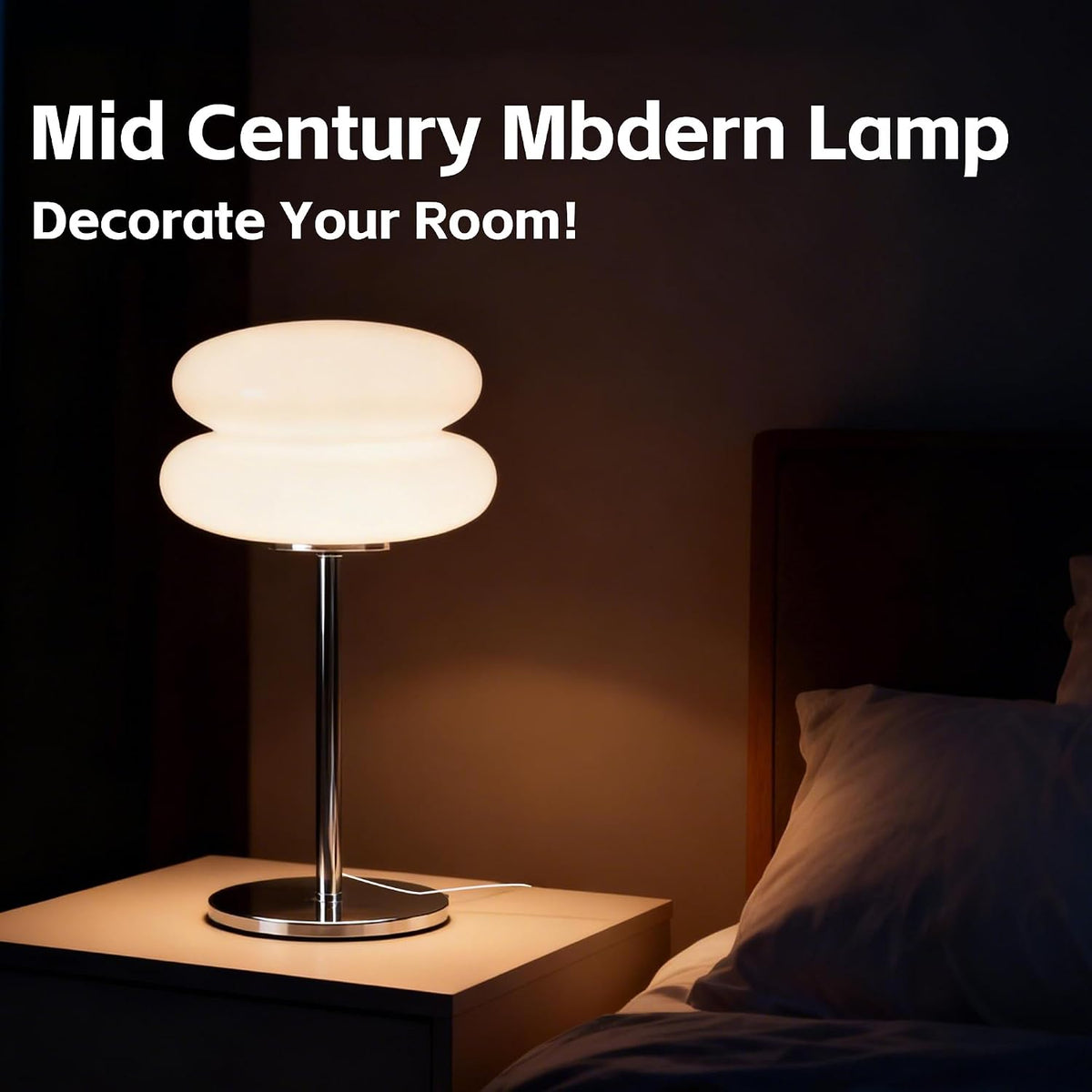 Bedroom Mushroom Lamp, Medieval Modern Bedside Table Lamp, Dimmable Retro Egg Tart Headlight, Unique Home Mushroom Decoration Aesthetic Lovely Living Room Desk Lamp (White)