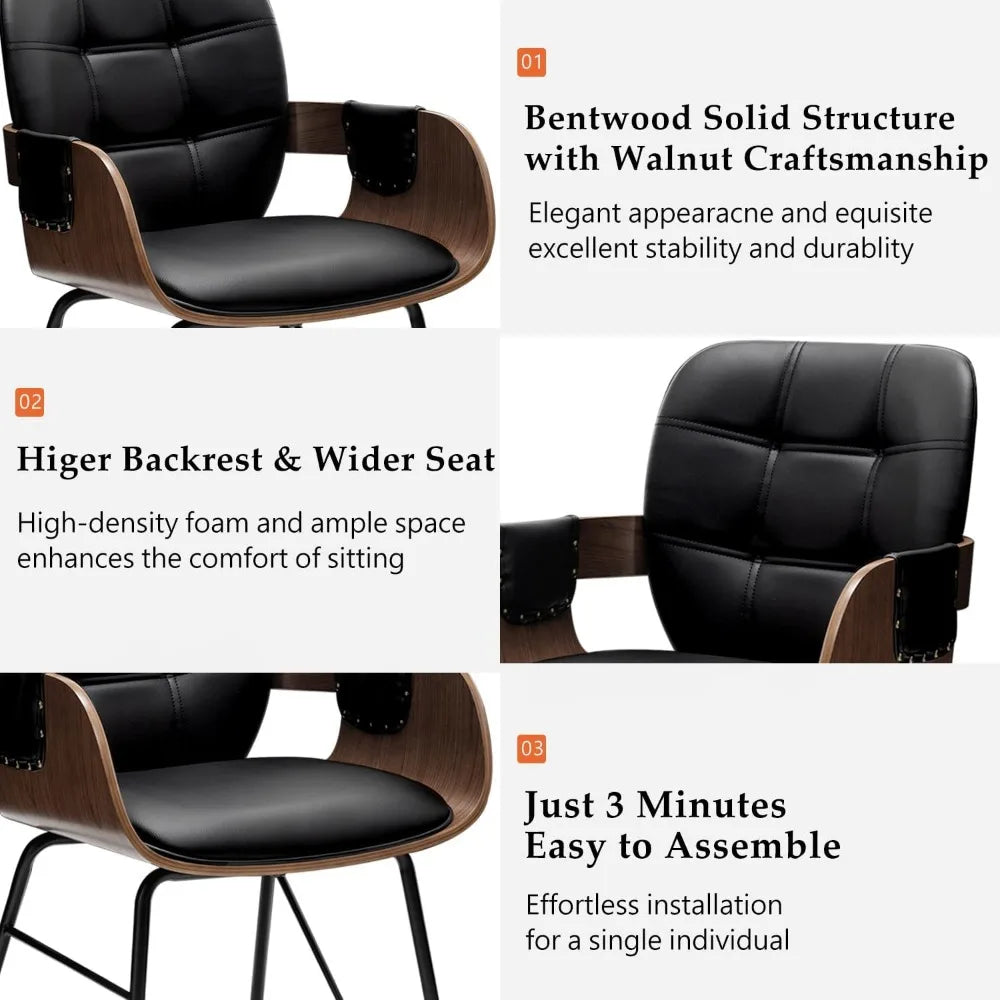 Cordoba Collection | Sculptural Gold-Trimmed Walnut Dining Chairs - Set of 2 - captured in a curated lifestyle vignette in a Mid-Century Modern dining room setting.