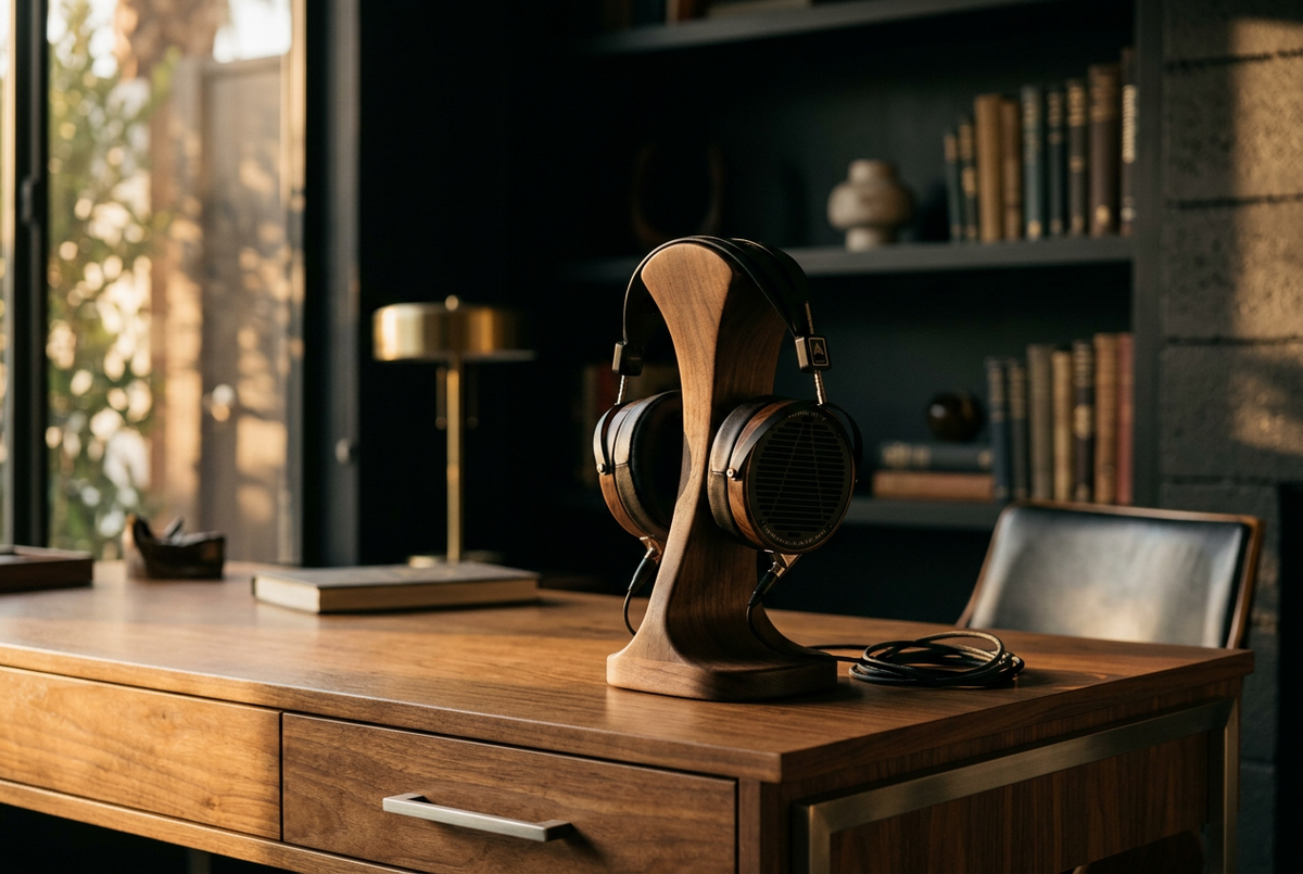 Solid Walnut Headphone Stand | Oakywood Crown