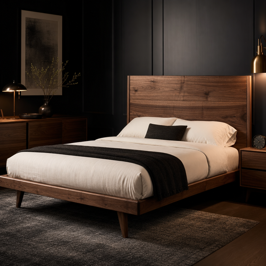 The Dresden Walnut Platform Bed