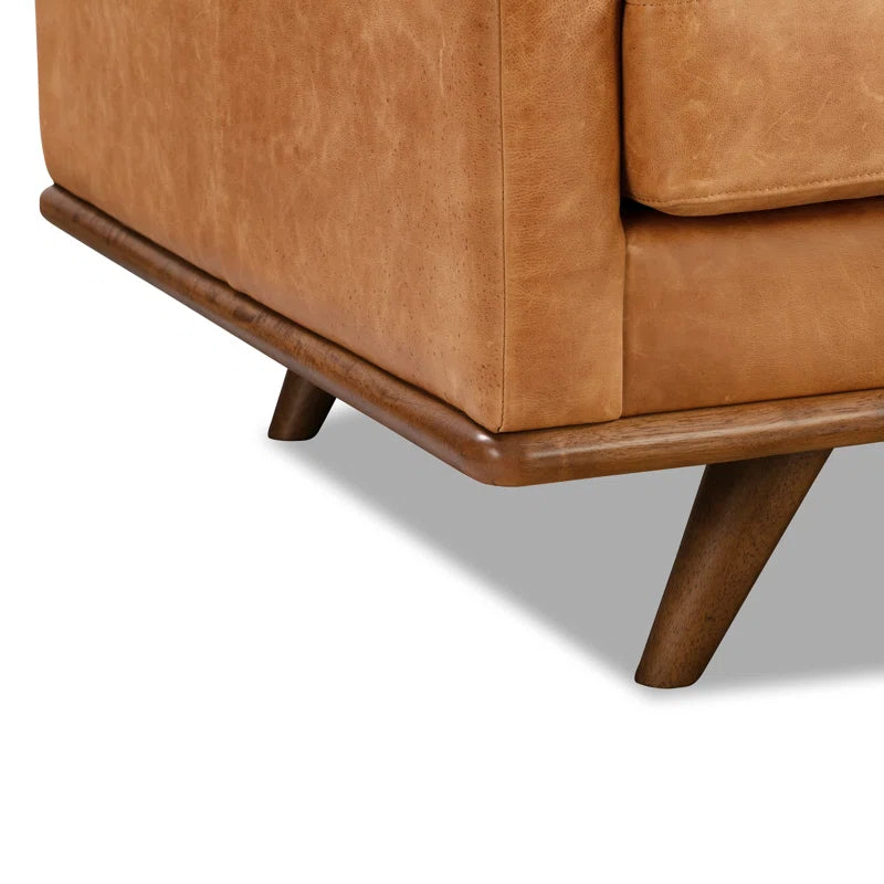 Nolita 85" Full-Grain Genuine Italian Leather Square Arm Sofa