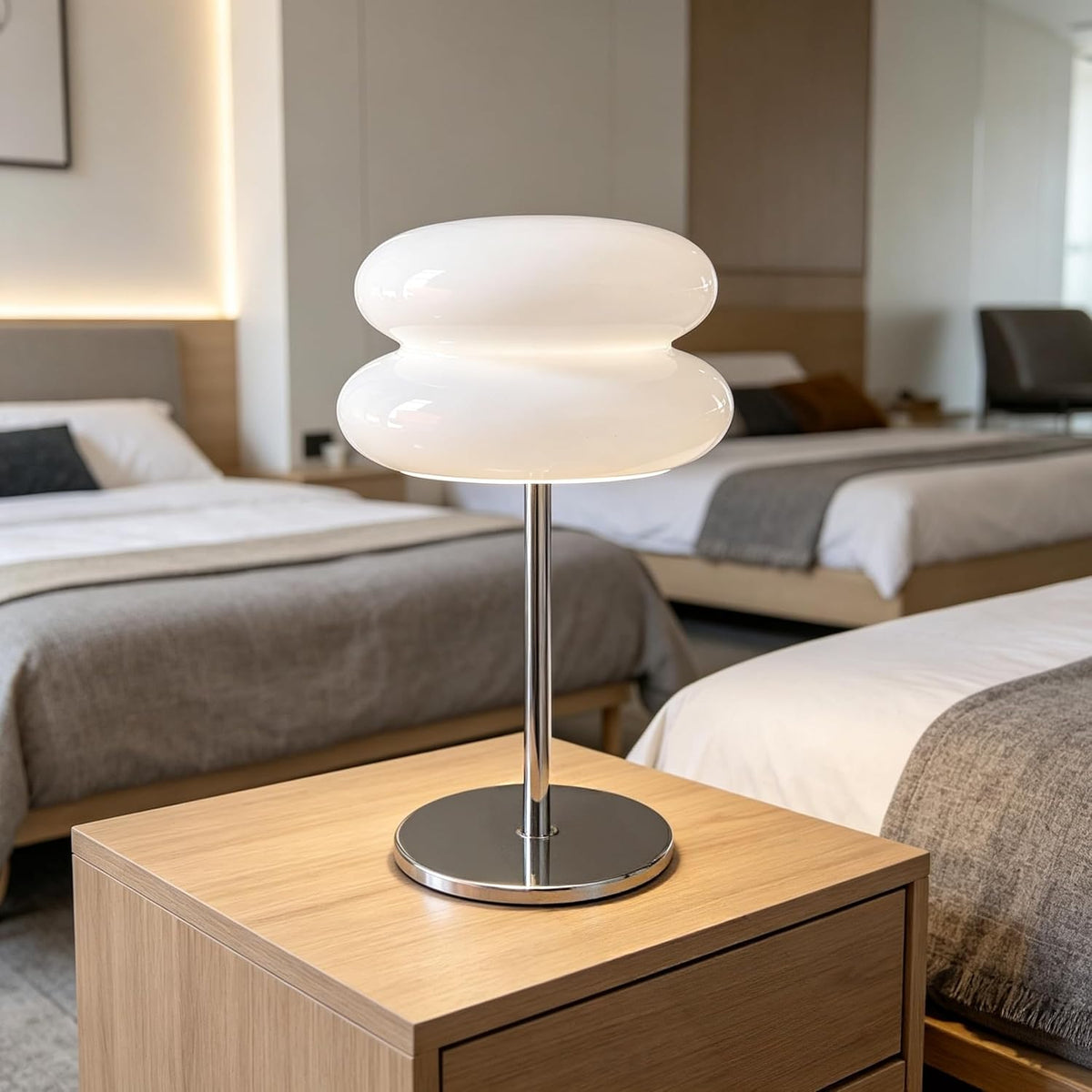 Bedroom Mushroom Lamp, Medieval Modern Bedside Table Lamp, Dimmable Retro Egg Tart Headlight, Unique Home Mushroom Decoration Aesthetic Lovely Living Room Desk Lamp (White)
