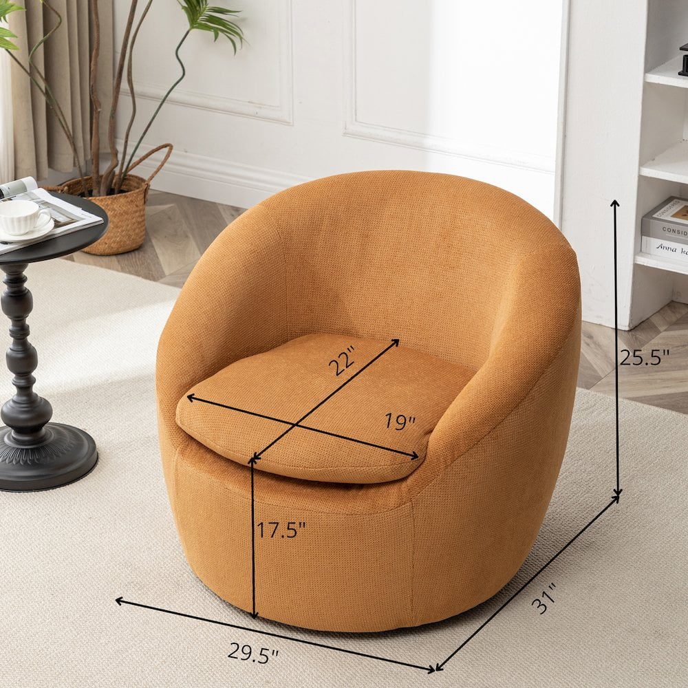 Winnie Modern Barrel Chair, 360° Swivel