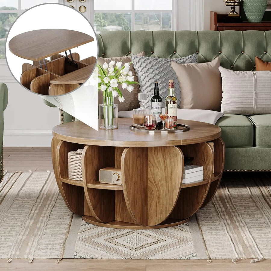 Astoria Collection | Tapered-Leg Atomic-Era Walnut Coffee Table - showcasing full sculptural form and curated finish in a Mid-Century Modern living room setting.