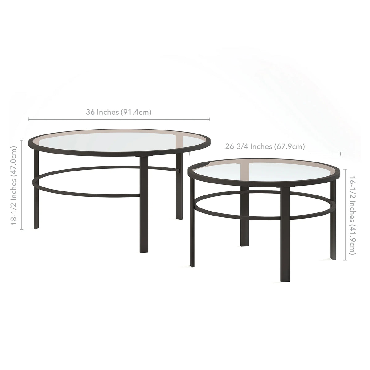 Gaia round Nested Coffee Table, Blackened Bronze