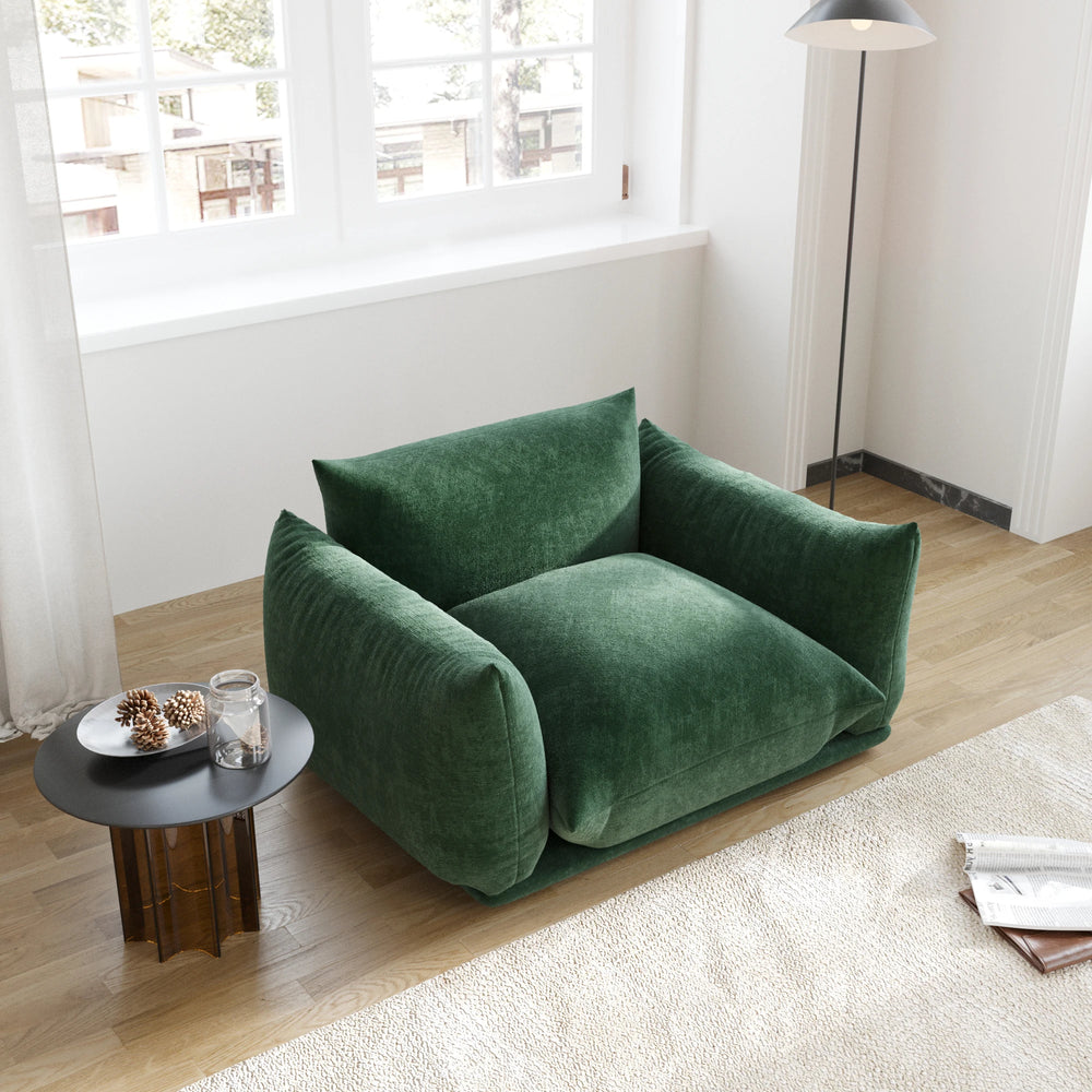 Comfy Chenille Mid-Century Single Accent Chair for Luxurious Small Spaces