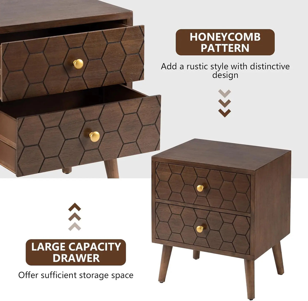 The Belmont Honeycomb Walnut End Table