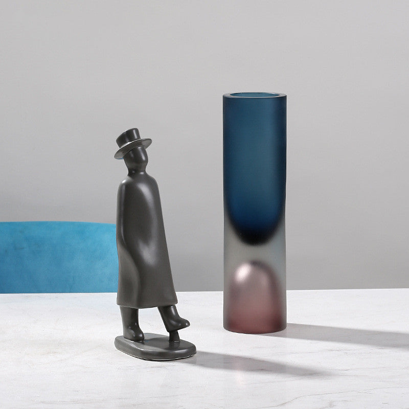 Elegant Double Hollow Glass Vase - Modern Artistry for Refined Spaces