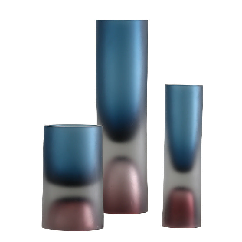 Elegant Double Hollow Glass Vase - Modern Artistry for Refined Spaces