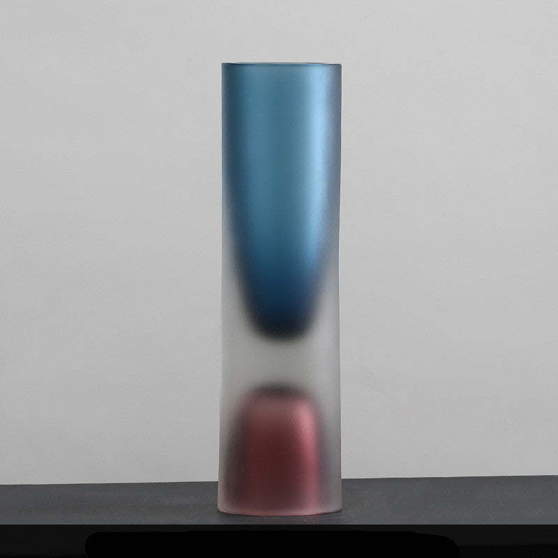 Elegant Double Hollow Glass Vase - Modern Artistry for Refined Spaces