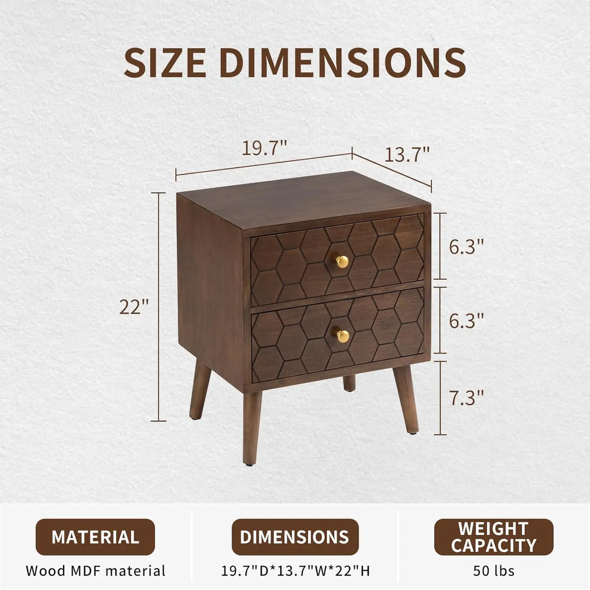 The Belmont Honeycomb Walnut End Table