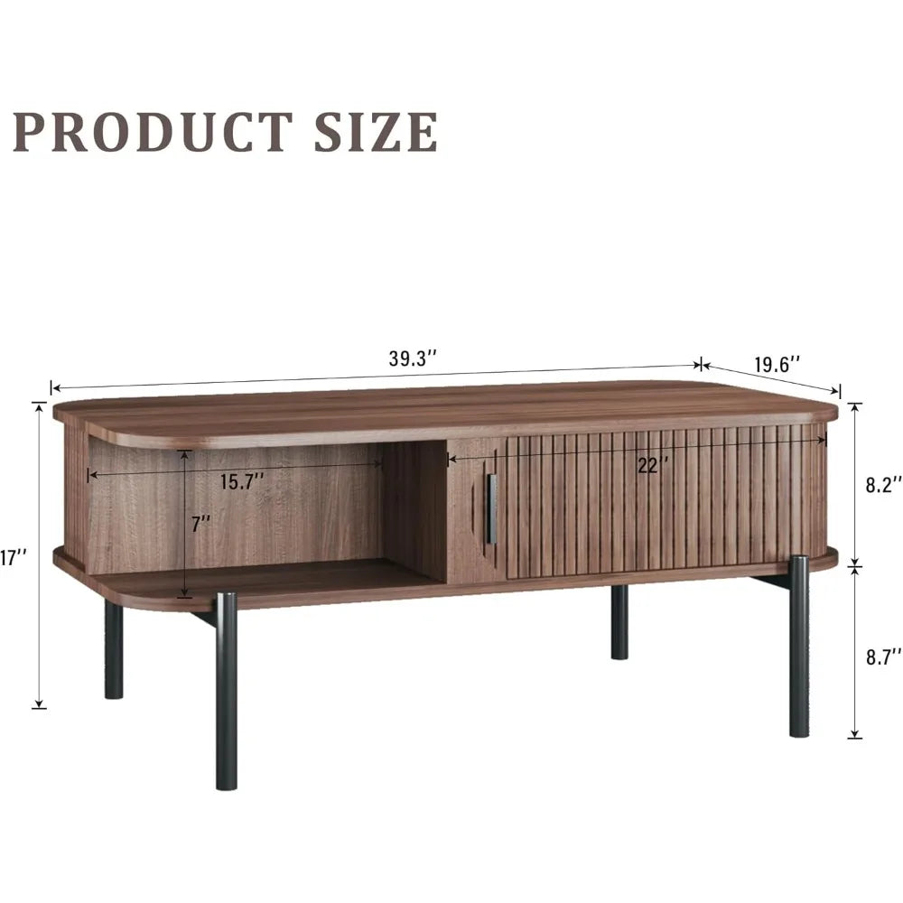 The Fontaine Fluted Walnut Coffee Table