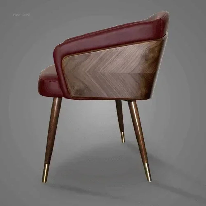Luxury Modern Dining Chairs Wooden Backrest Armchair Minimalist Lounge Dining Chair Comfortable Dining Room Furniture