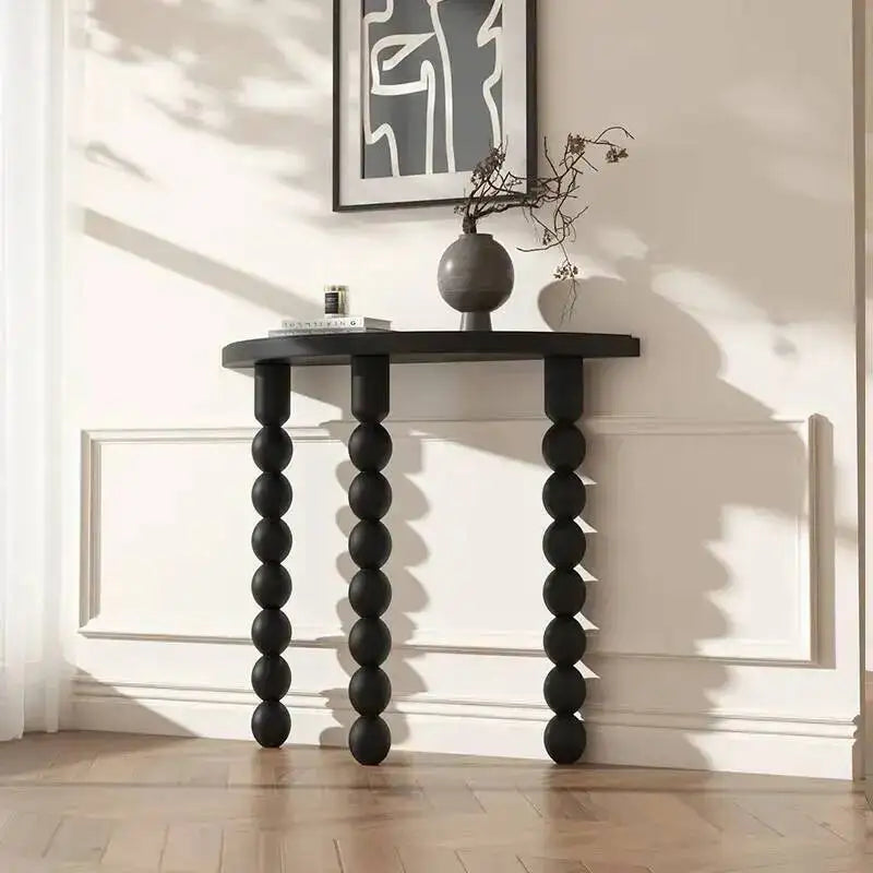 Fontaine Collection | Hairpin-Legged Display Walnut Console - showcasing full sculptural form and curated finish in a Mid-Century Modern entryway setting.