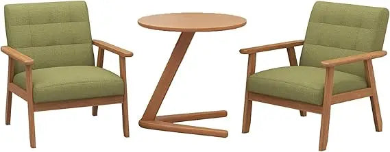 Meridian Collection | Tapered-Leg Brass-Accented Walnut Lounge Set - framed in an editorial still-life composition in a Mid-Century Modern living room setting.