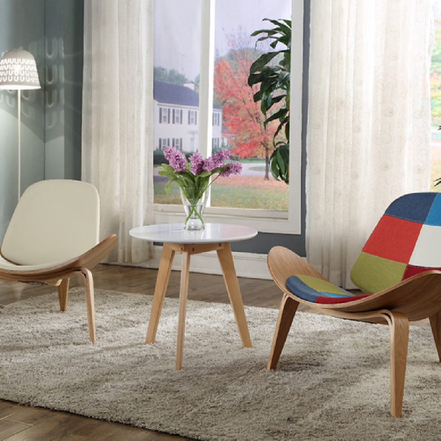 Ellington Collection | Sculptural Leather-Wrapped Walnut Leisure Chair - showcasing full sculptural form and curated finish in a Mid-Century Modern living room setting.
