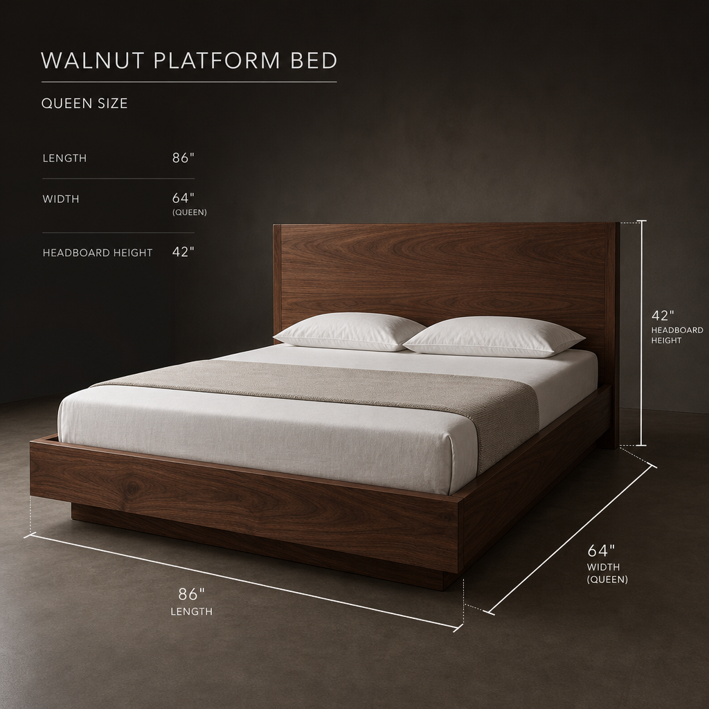 The Dresden Walnut Platform Bed