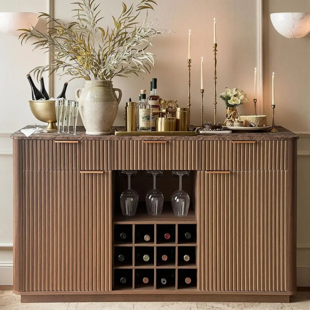 The Belmont Walnut Wine Cabinet