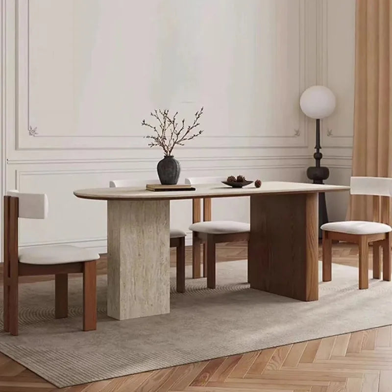 The Dresden Travertine Dining Table