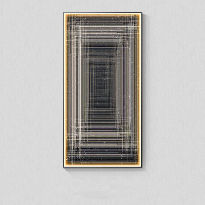 Dresden Collection | Geometric Atomic-Era Abstract Canvas - detail view 12 revealing design nuance in a Mid-Century Modern living room setting.
