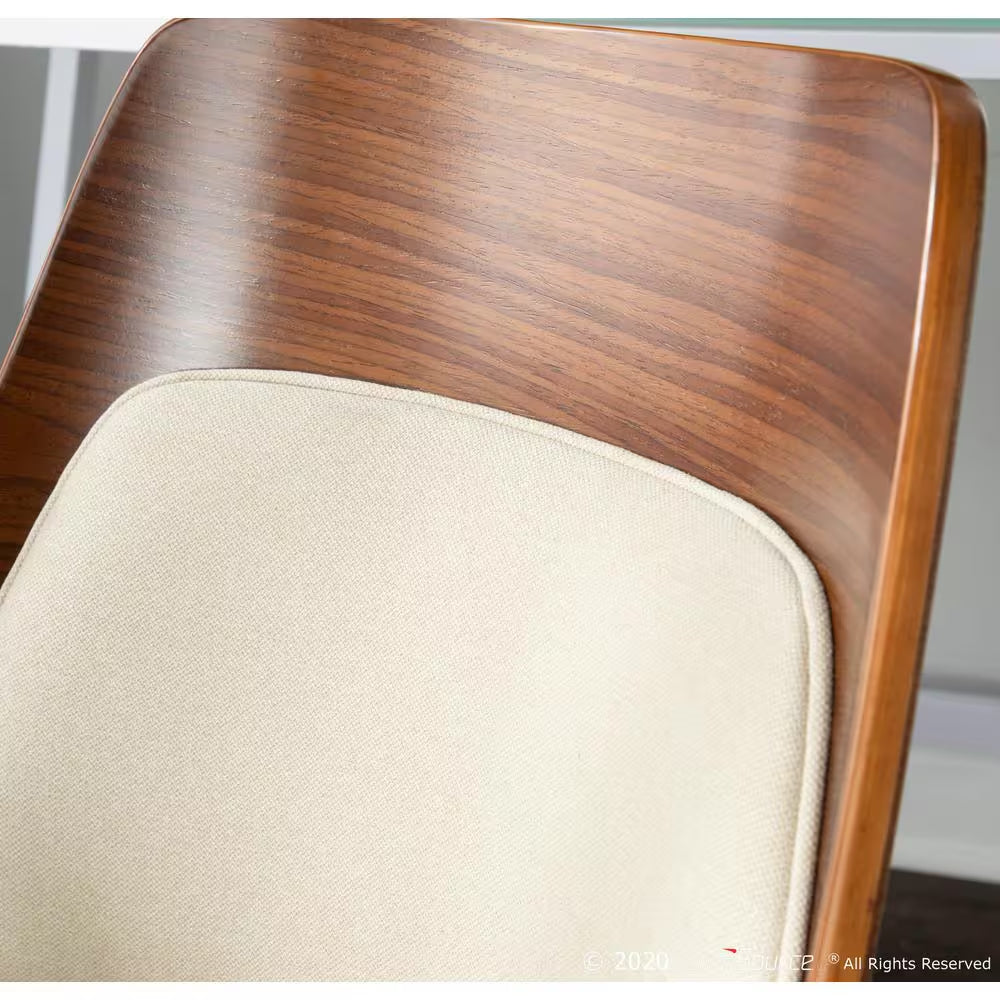 Elevate Your Dining Space with the Anabelle Mid-Century Walnut & Cream Chair! 🍽️✨