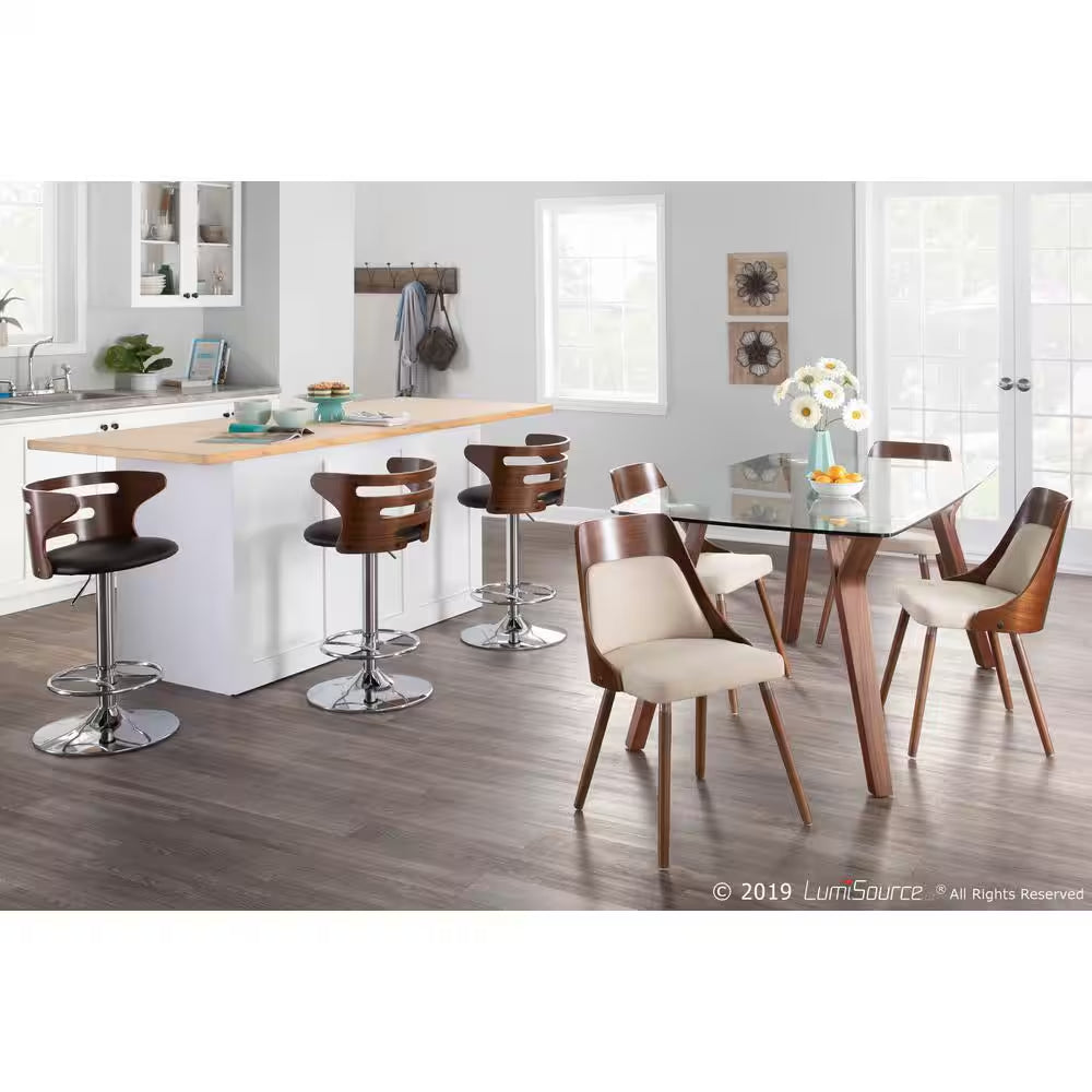 Elevate Your Dining Space with the Anabelle Mid-Century Walnut & Cream Chair! 🍽️✨
