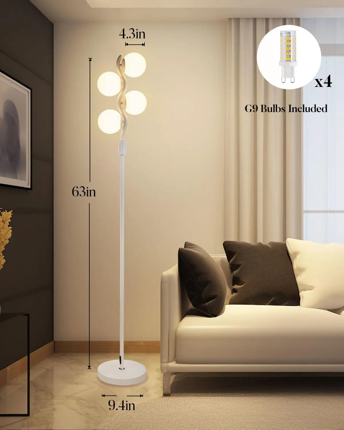 The Astoria Brushed Steel Floor Lamp | Woodies ON Woodlawn