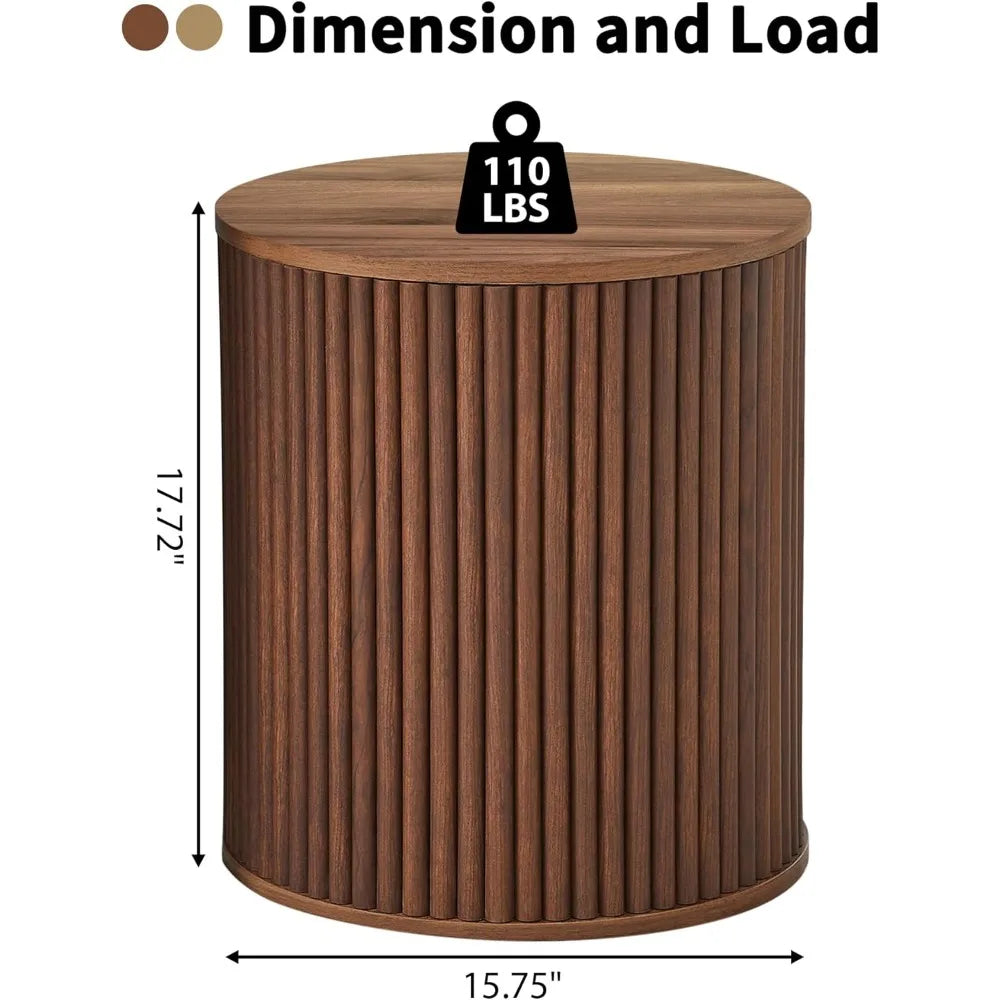 The Dresden Fluted Walnut Side Tables