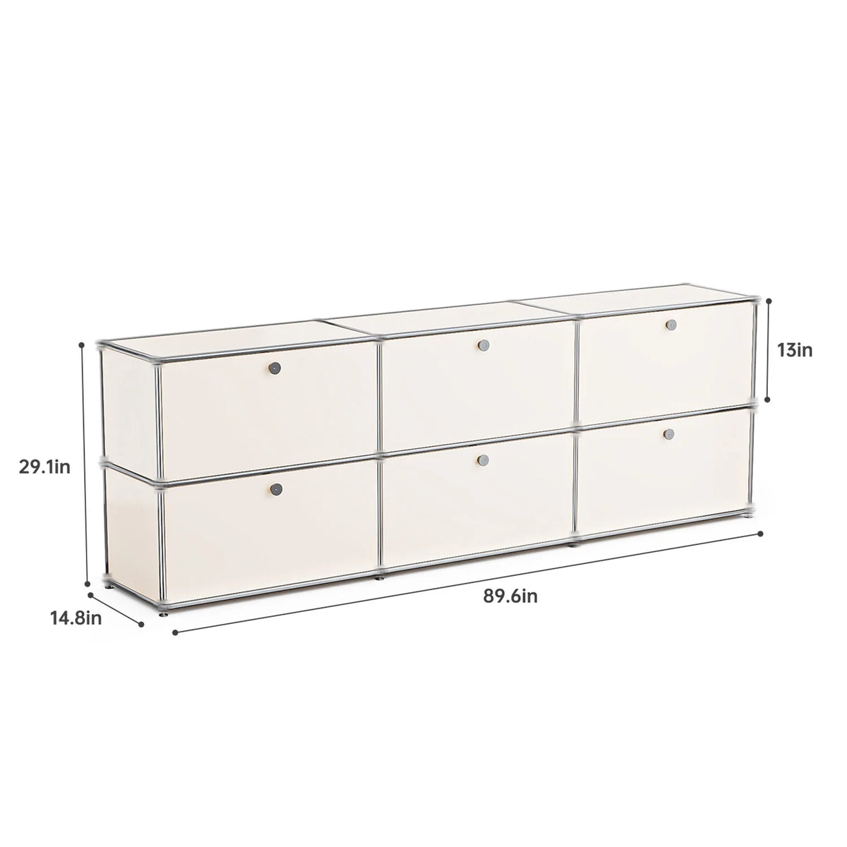 Modern Modular Metal Storage Cabinet Freestanding Sideboard Display Organizer for Living Room Bedroom Entryway Home Furniture
