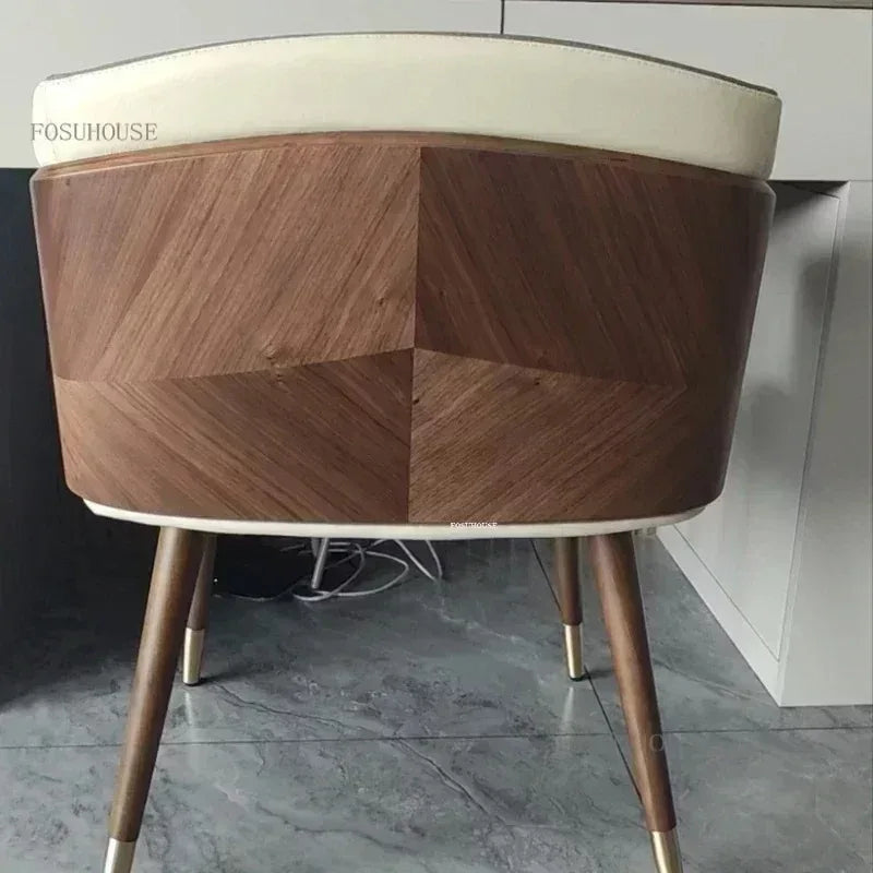 Luxury Modern Dining Chairs Wooden Backrest Armchair Minimalist Lounge Dining Chair Comfortable Dining Room Furniture