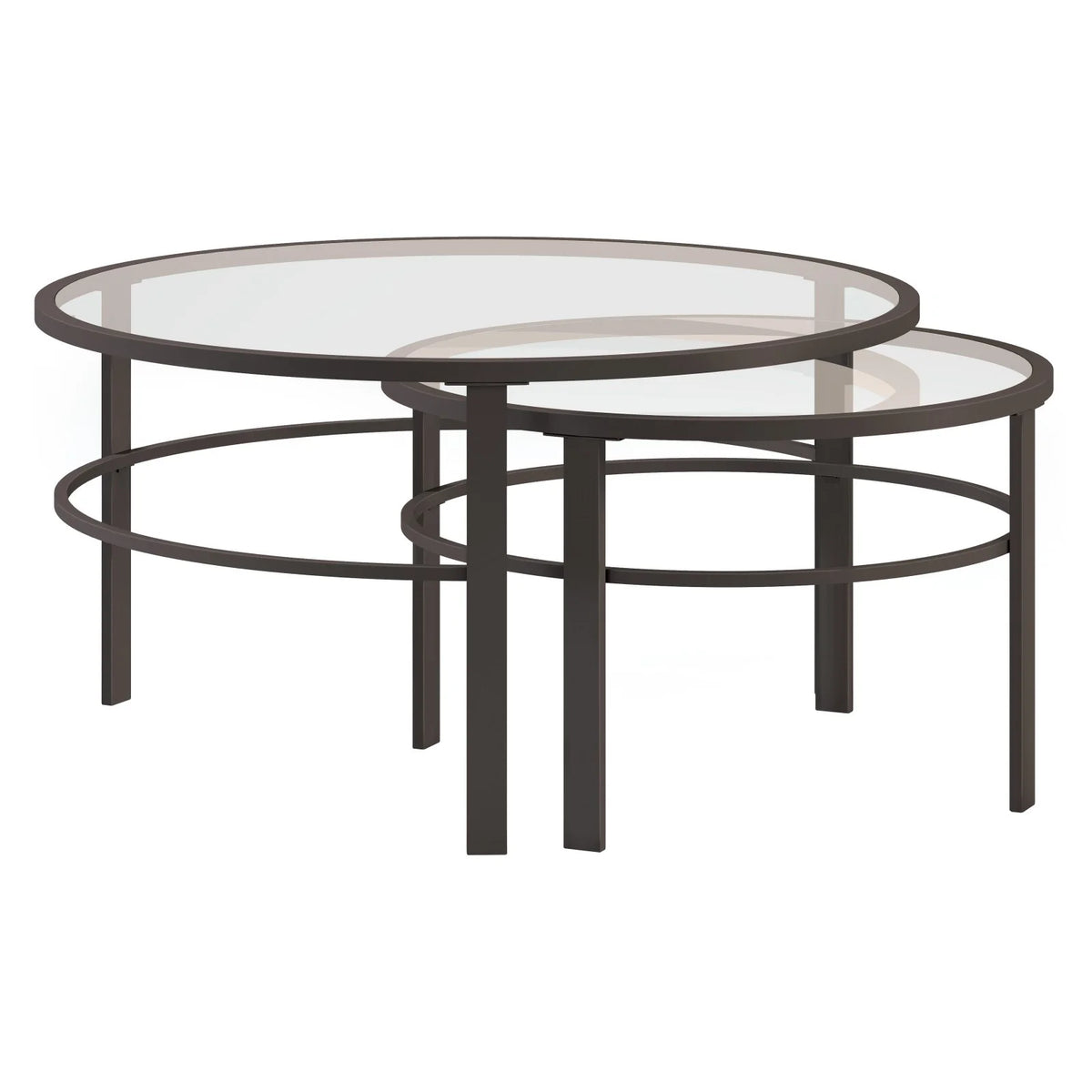 Gaia round Nested Coffee Table, Blackened Bronze