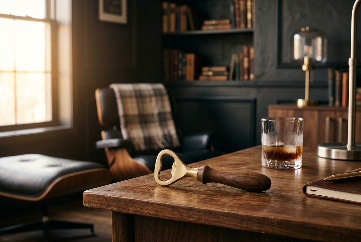 Brass & Walnut Bottle Opener | Bar Essential