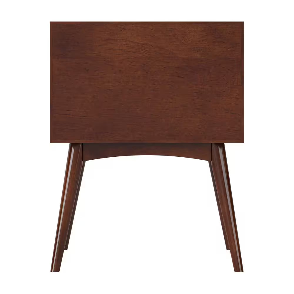 Pasadena Mid Century Modern Walnut 2 Drawer Nightstand