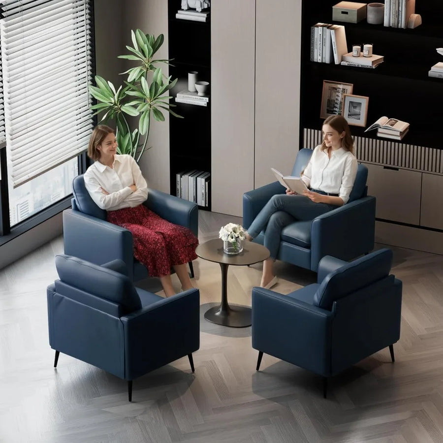 Cordoba Collection | Hairpin-Legged Marble-Topped Azure Accent Chair Duo - showcasing full sculptural form and curated finish in a Mid-Century Modern living room setting.