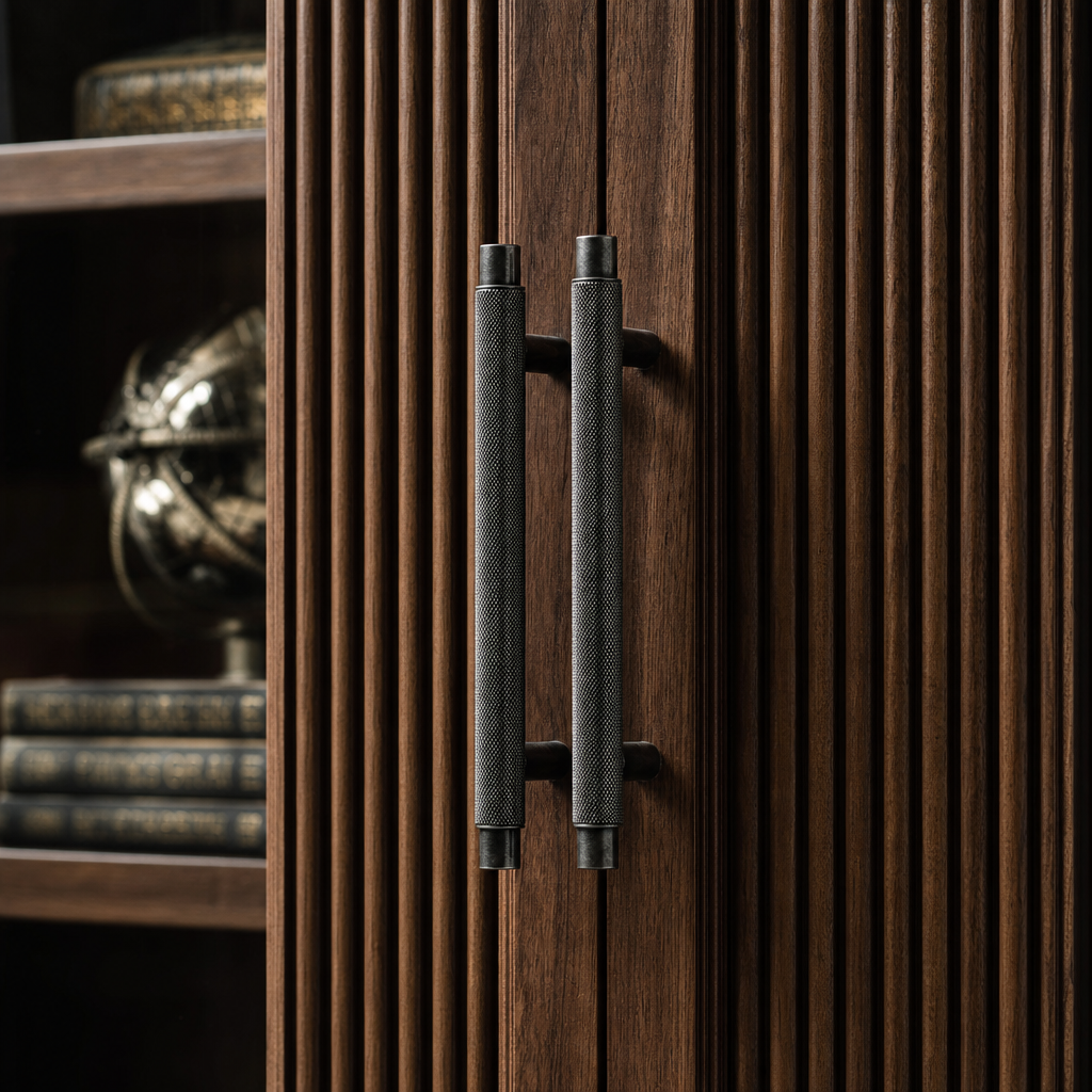 The Dresden Fluted Walnut & Steel Cabinets