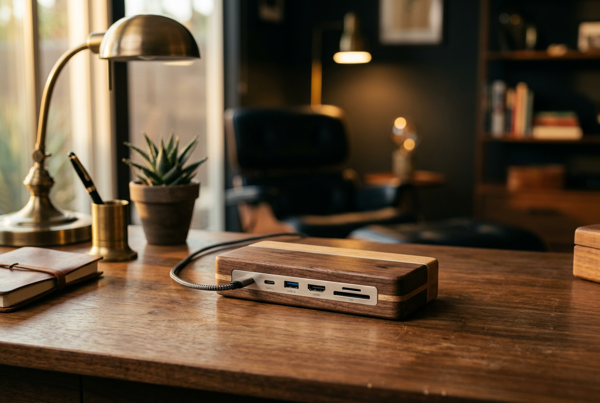 Walnut USB-C Docking Station | Oakywood Hub