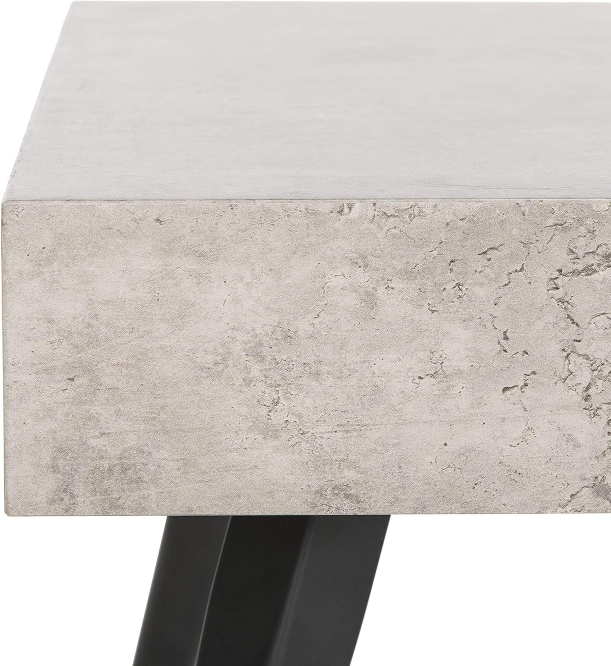 Safavieh Home Collection Cedric Light Grey and Black Rectangular Midcentury Modern Coffee Table
