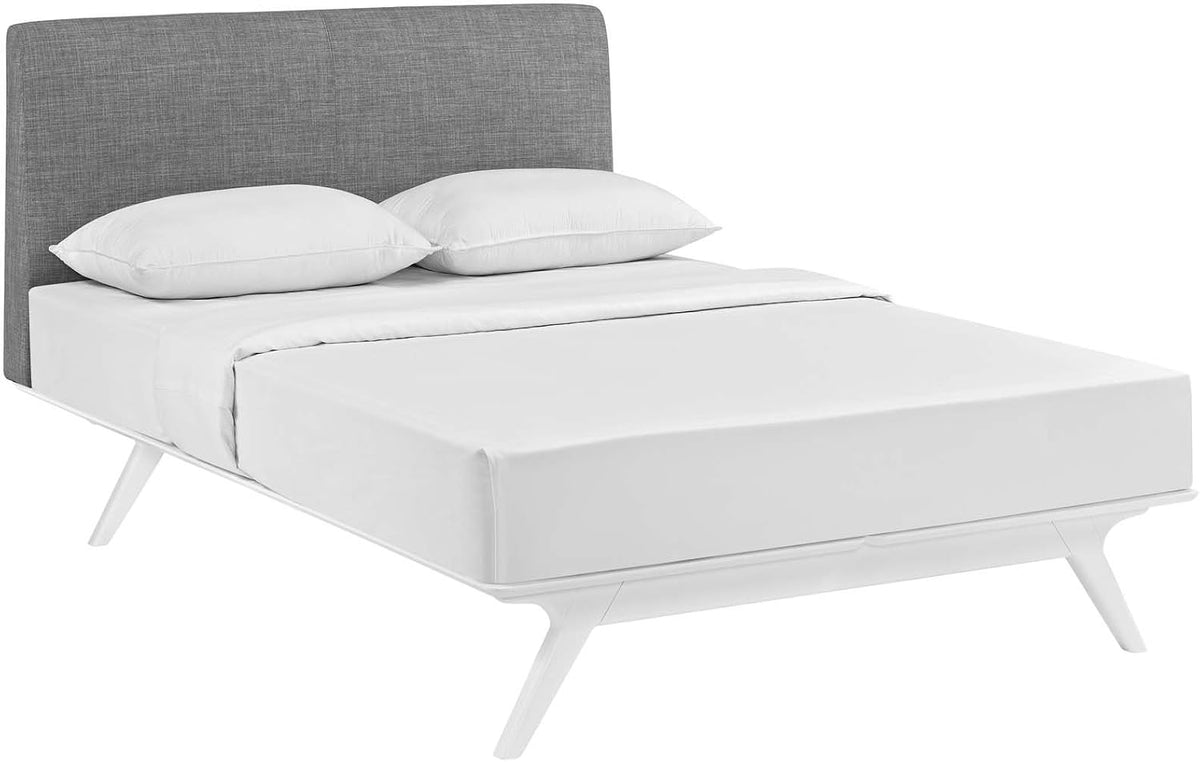 Mid-Century Modern Wood Platform Queen Size Bed