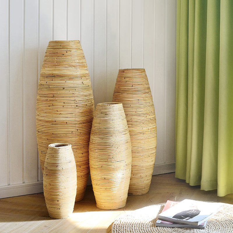 The Fontaine Rattan & Walnut Vase