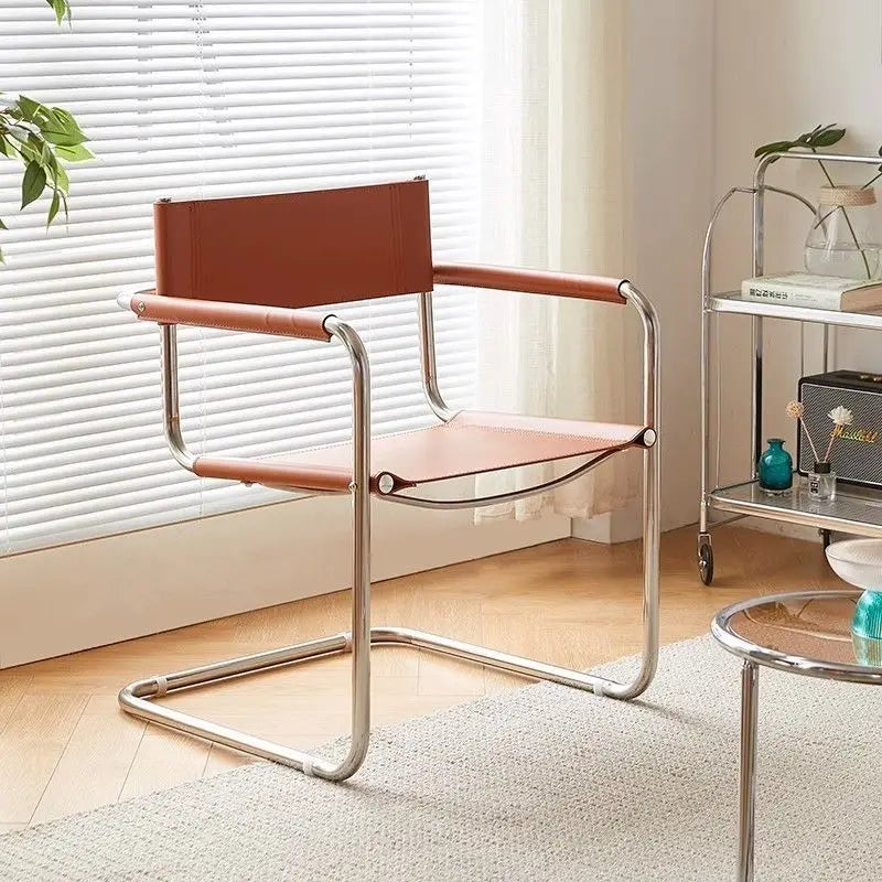 The Fontaine Chrome & Leather Lounge Chair