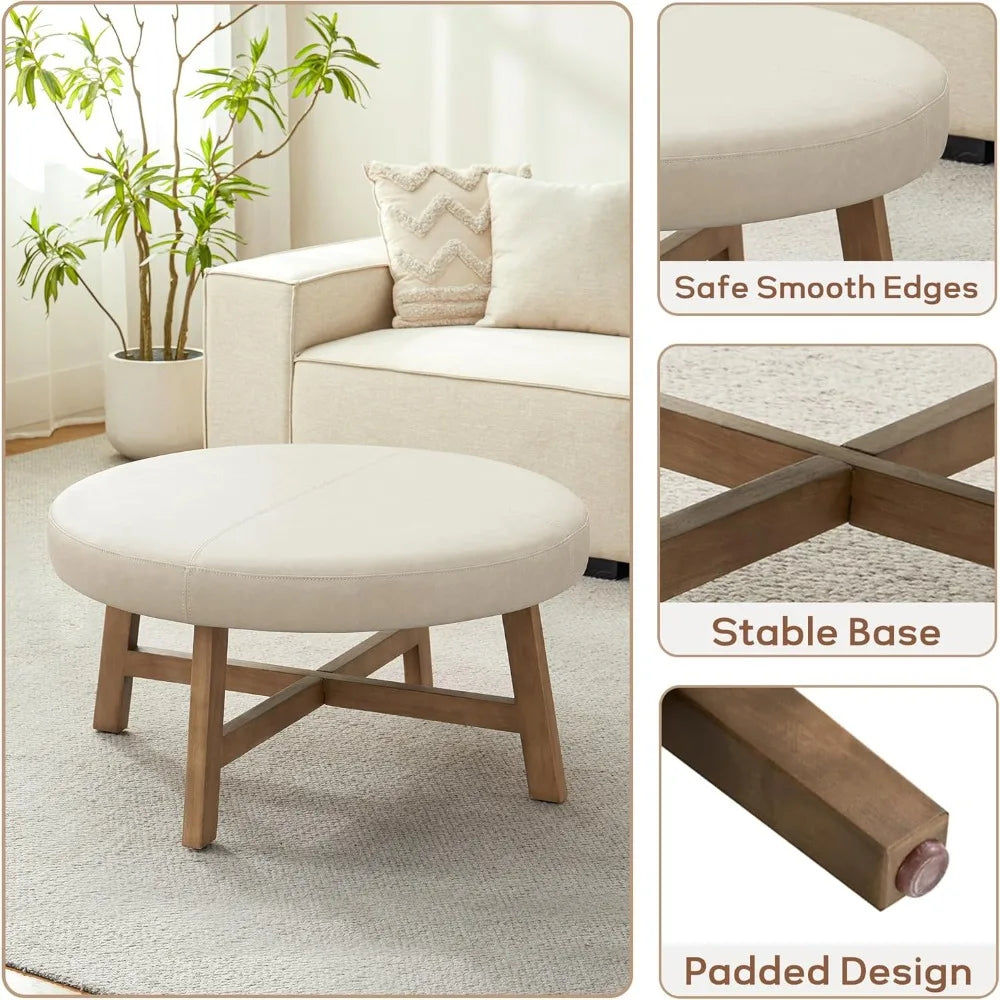 The Meridian Leather Ottoman Table