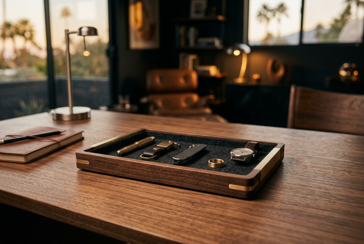 Walnut & Brass EDC Tray | Daily Carry Landing