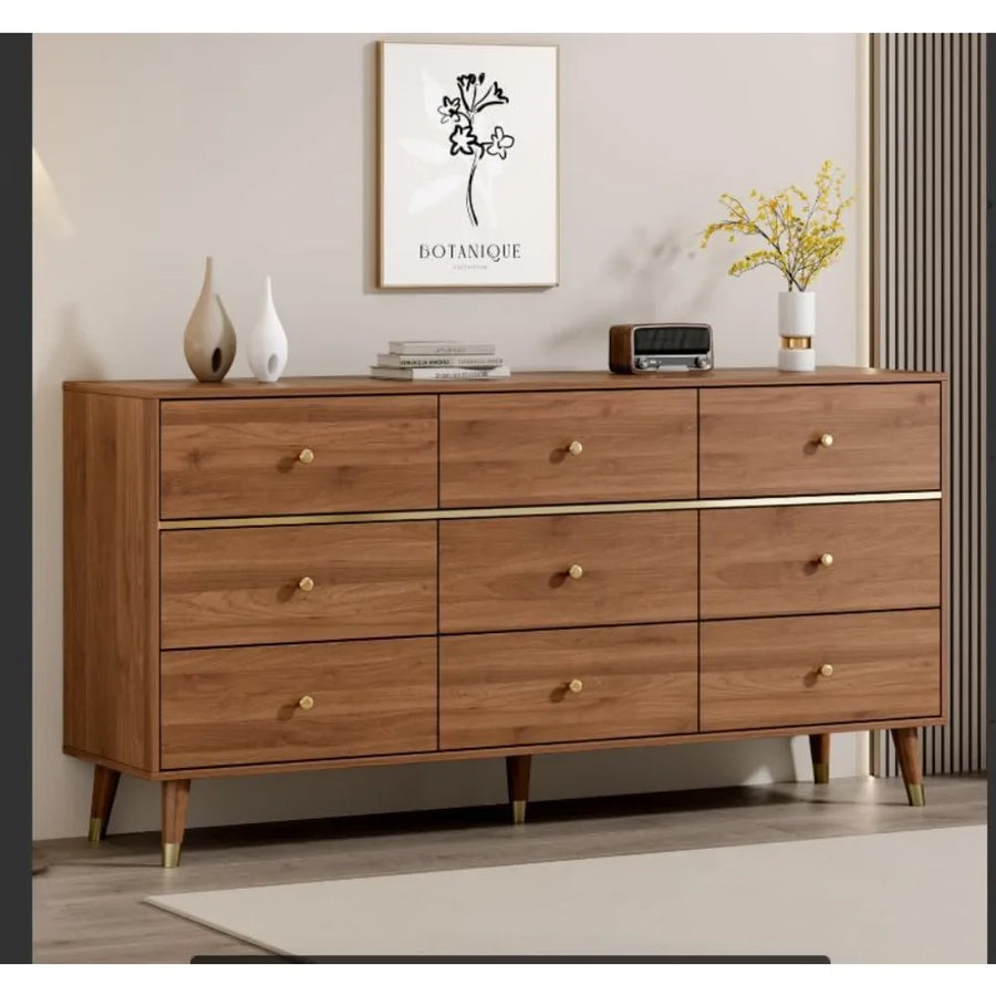 The Belmont Walnut 9-Drawer Dresser