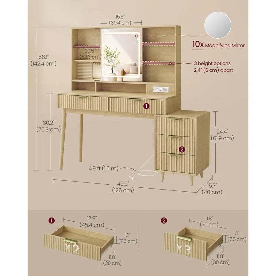 The Dresden Walnut Vanity Desk