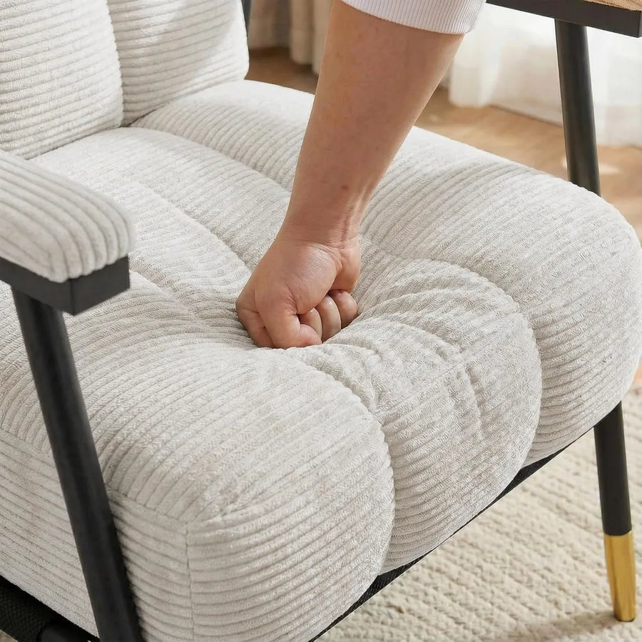 The Valencia Corduroy & Chrome Accent Chair