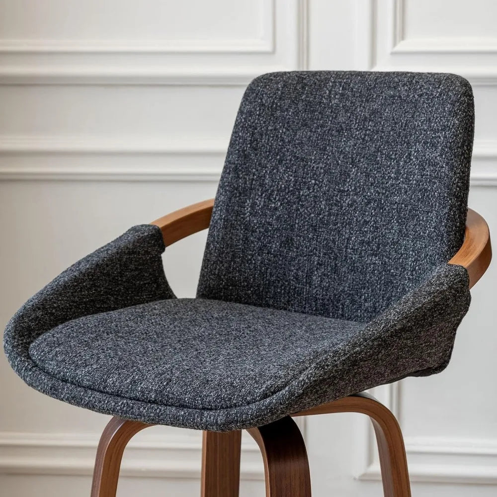 The Astoria Charcoal Linen Swivel Barstool