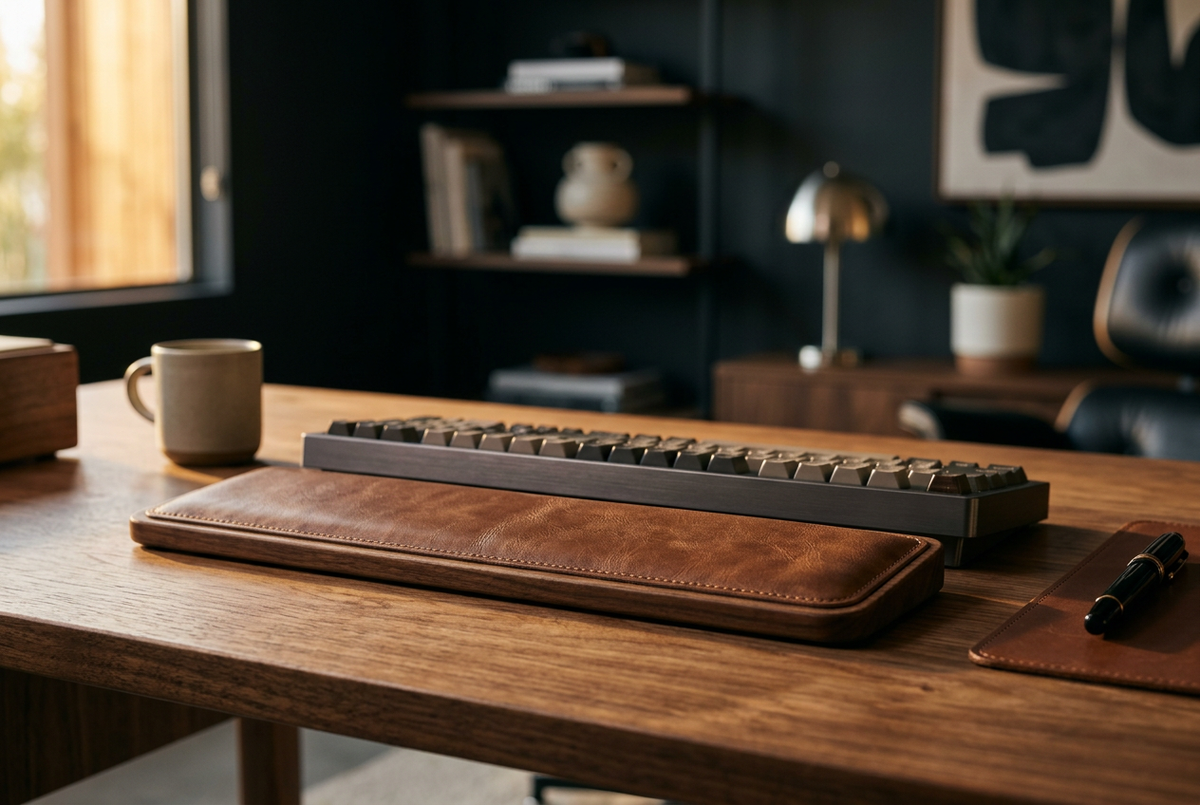 Walnut & Leather Wrist Pad | Luxe Comfort
