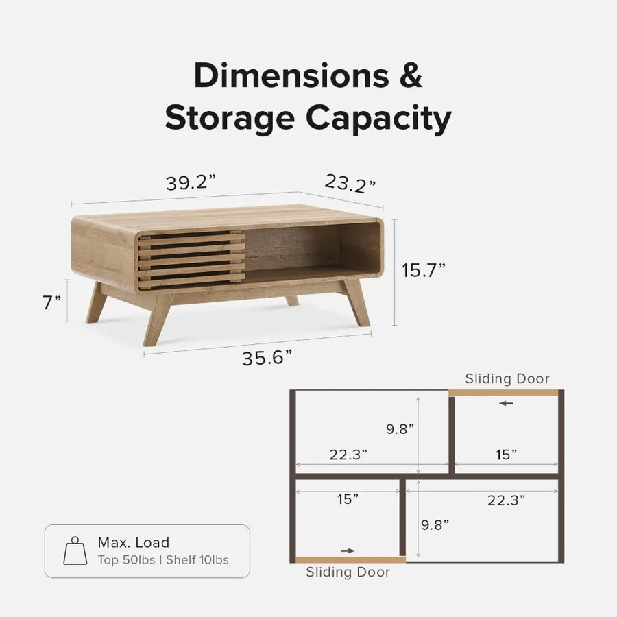 The Belmont White Oak Coffee Table