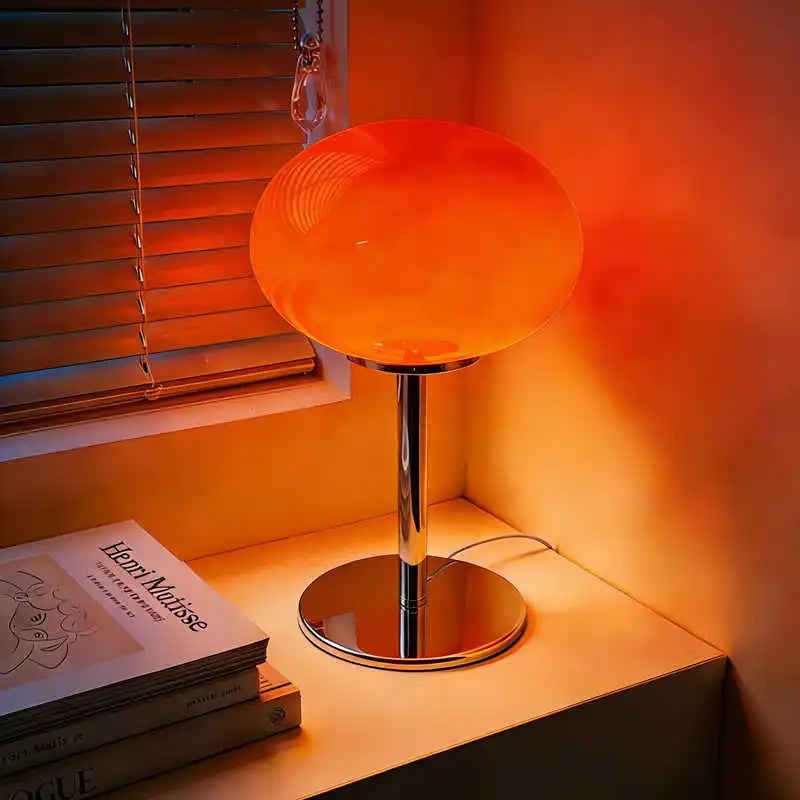Fontaine Collection | Sculptural Atomic-Era Ceramic Table Lamp - captured in a curated lifestyle vignette in a Mid-Century Modern living room setting.