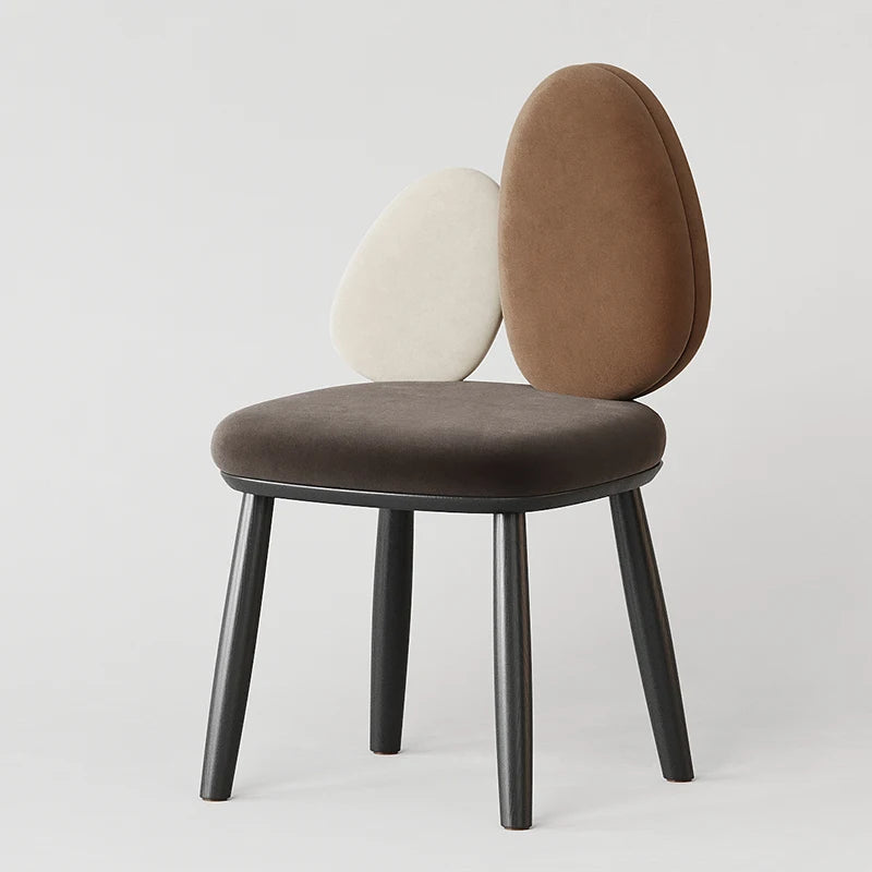 Ellington Collection | Round Atomic-Era Solid Walnut Dining Chairs - showcasing form and function in daily use context in a Mid-Century Modern dining room setting.